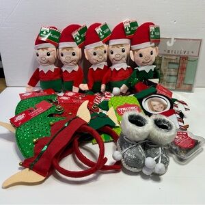 Christmas craft bundle 18 miscellaneous pieces
Elf’s, frames, sequins, & more